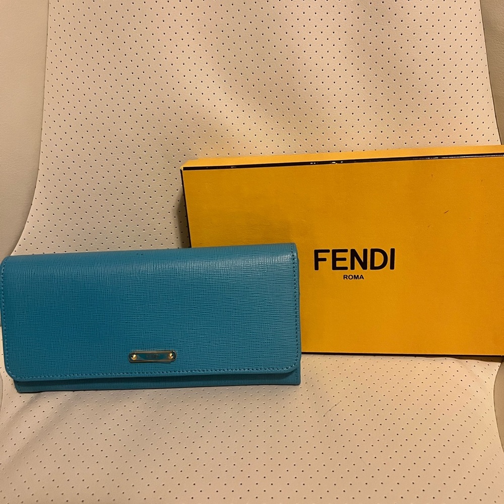 Fendi Turquoise Leather Wallet